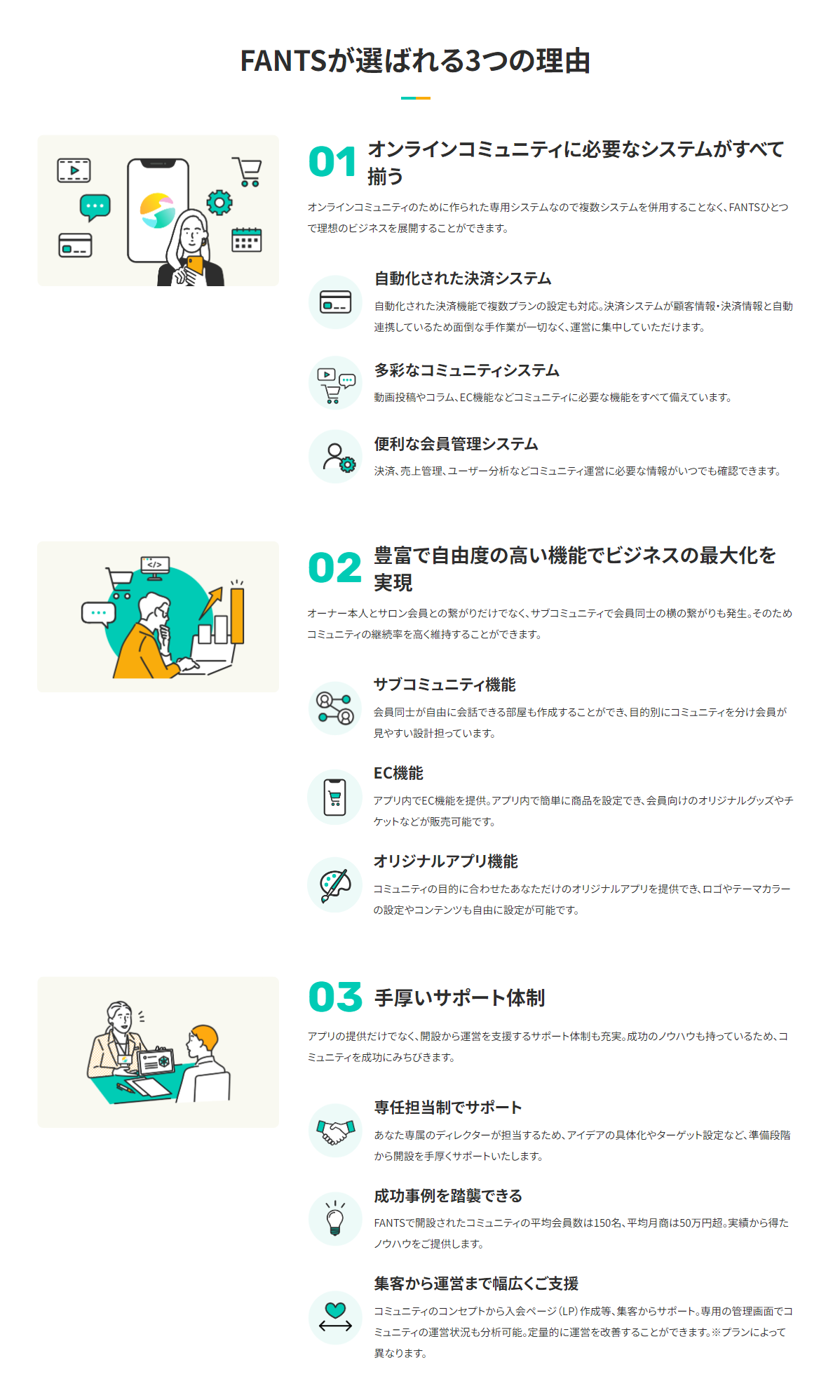 FANTSが選ばれる3つの理由